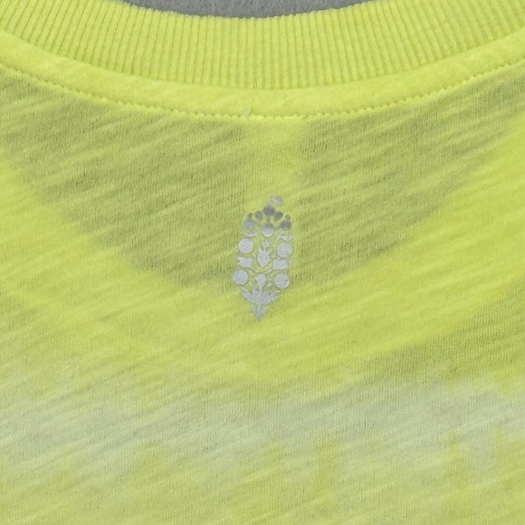 Free People Movement Tie Dye Love Tank Muscle Crop Neon Yellow Highlighter Small - Picture 5 of 7